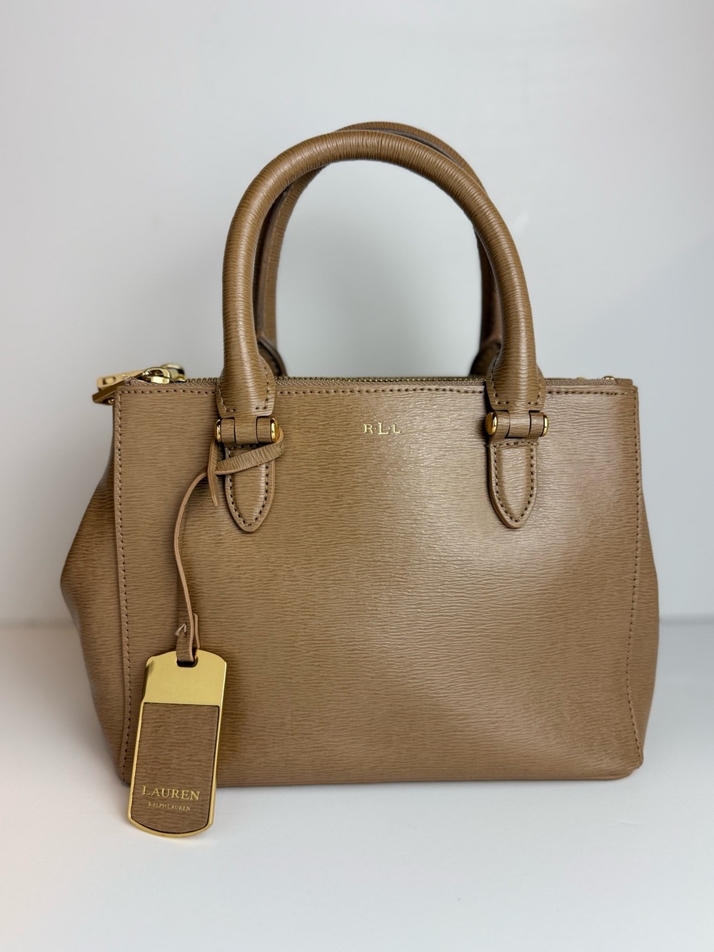 Lauren Ralph Lauren Newbury Mini Double Zip Satchel Desert‎ Tan